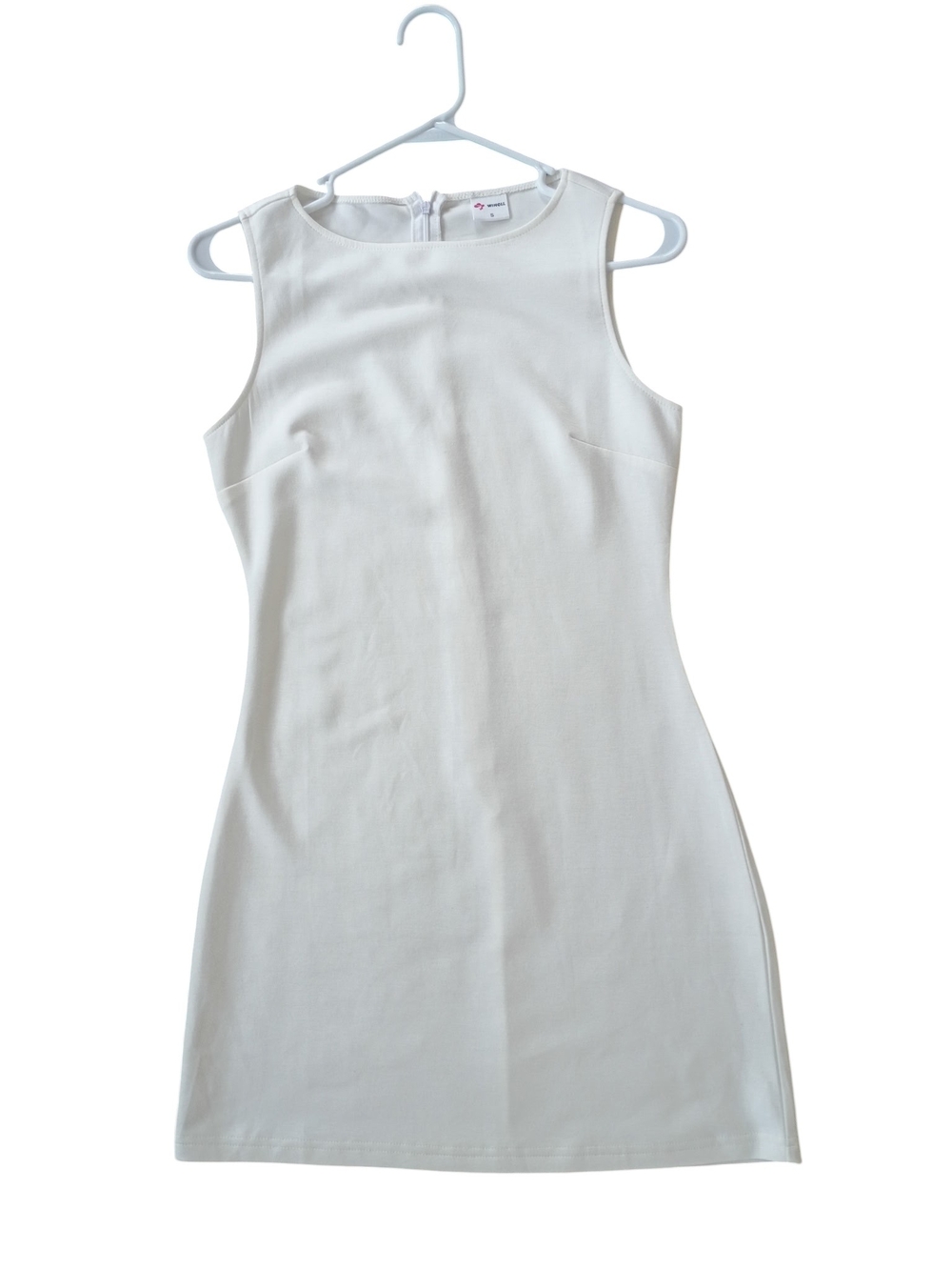 Wiholl Classic Sleeveless White Shift Dress SZ S